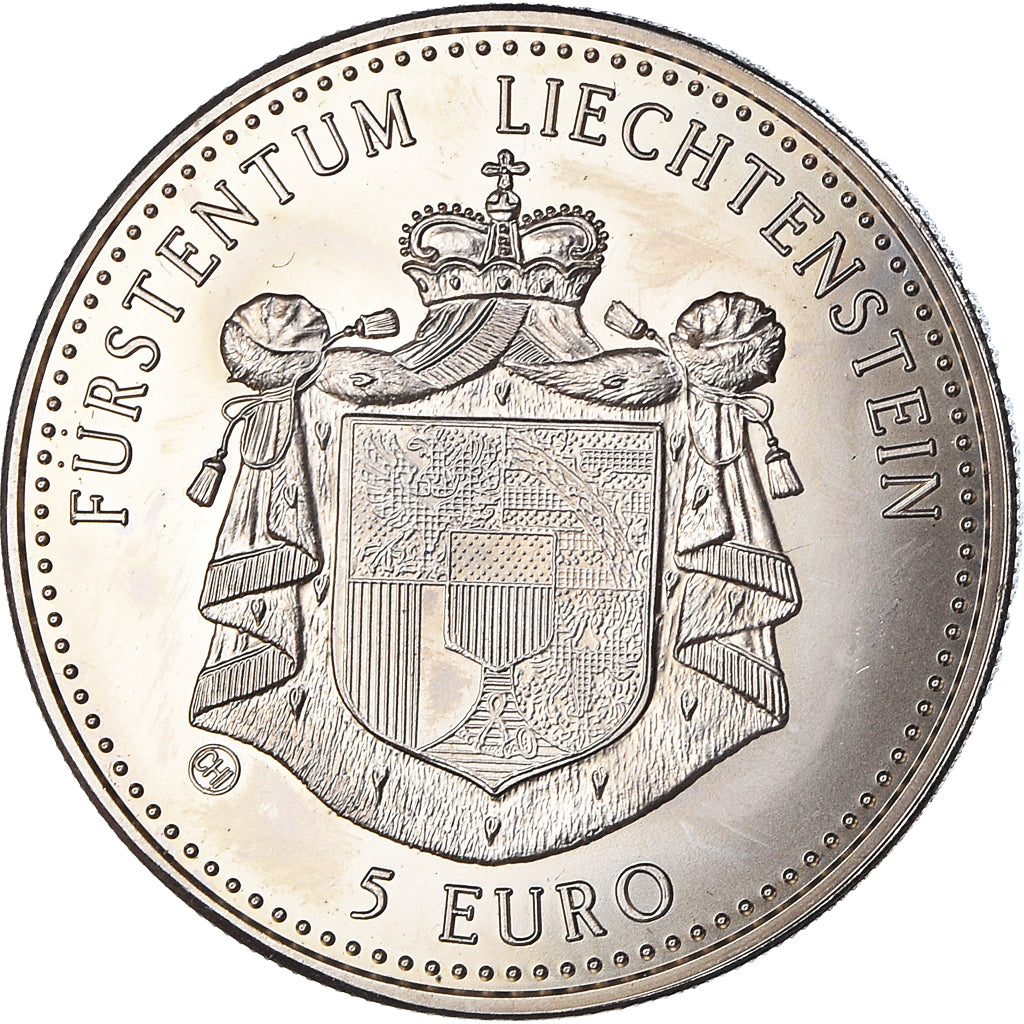 Liechtenstein, 5 Euro, 1996, St.Florin Kirche Vaduz, UNZ, Kupfer-Nickel