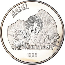 Listenstaine, 5 Euro, Heidi, Heidiland, 1998, Proof, MS(65-70), Cobre-níquel
