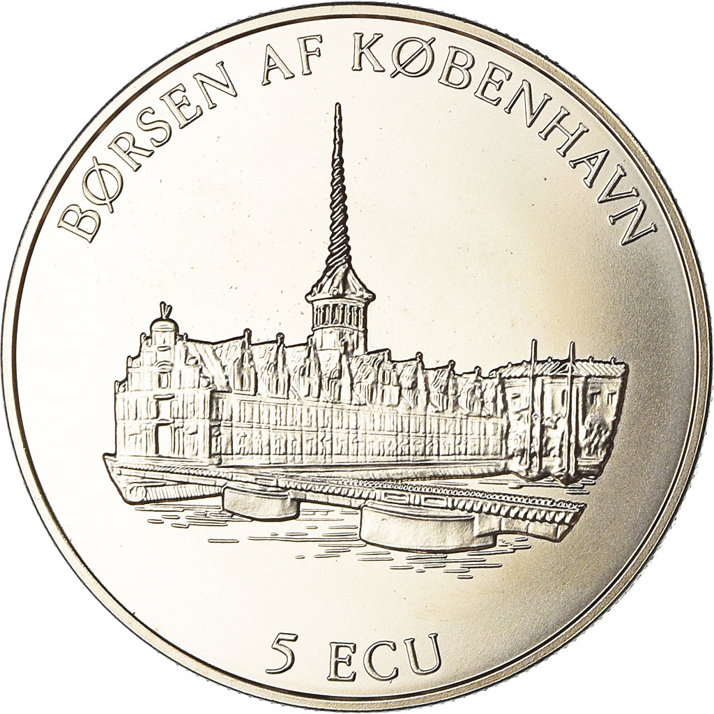 Danimarca, 5 Ecu, Kobenhaun, 550th Anniversary, 1995, FDC, Rame-nichel