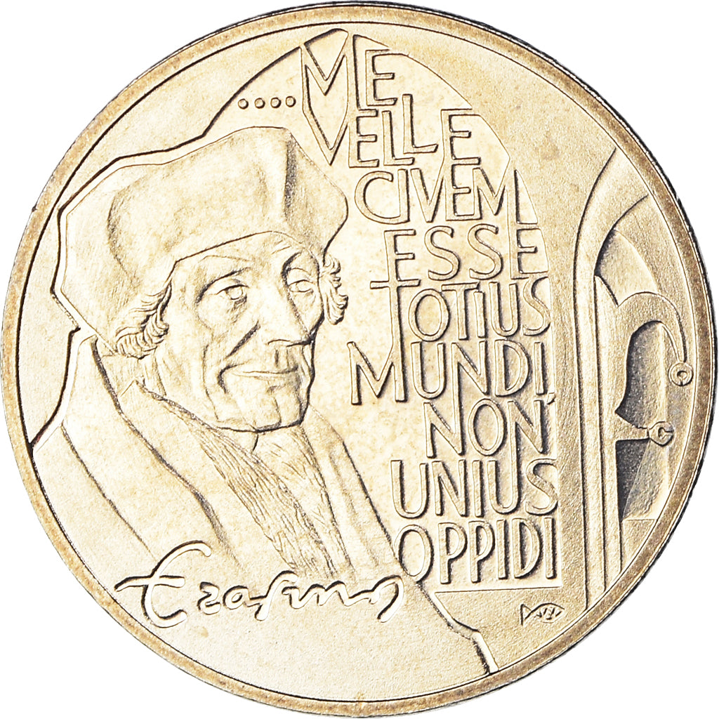 Netherlands, 2 1/2 Ecu, Erasmus, 1991, MS(65-70), Copper-nickel
