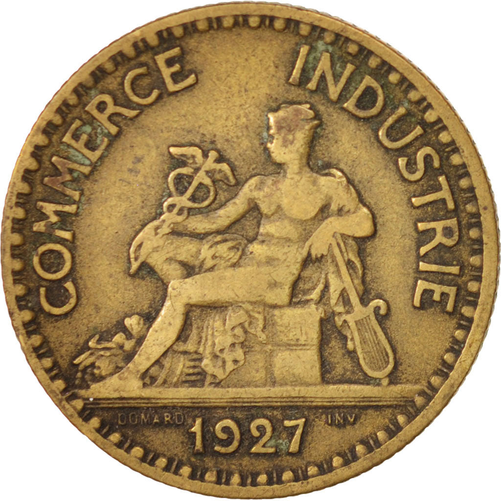 France, Chambre de commerce, 2 Francs, 1927, Paris, VF(20-25), Aluminum-Bronze