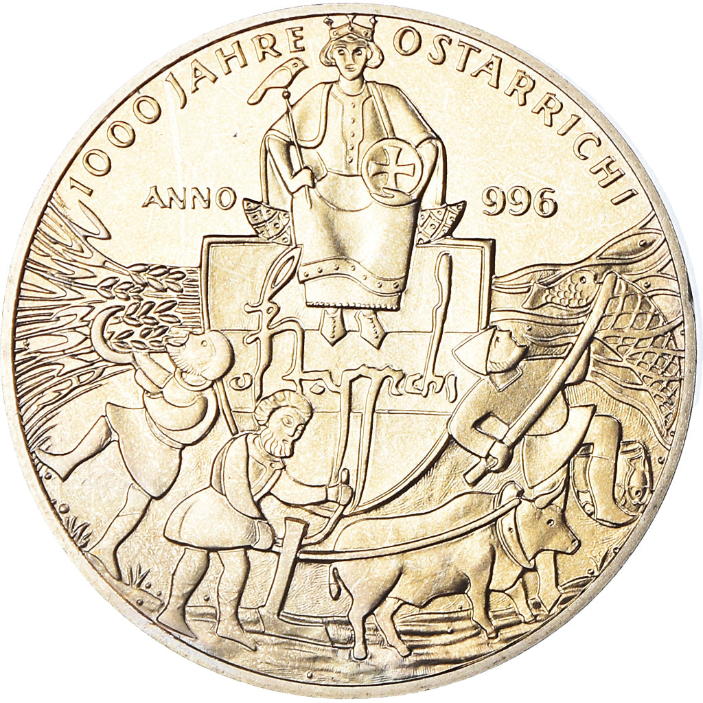 Austria, Token, European coinage test, 5 euro, History, 1996, MS(64)