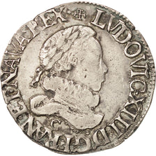 Coin, France, Louis XIII, 1/2 Franc, grosse tête laurée au col fraisé, 1/2