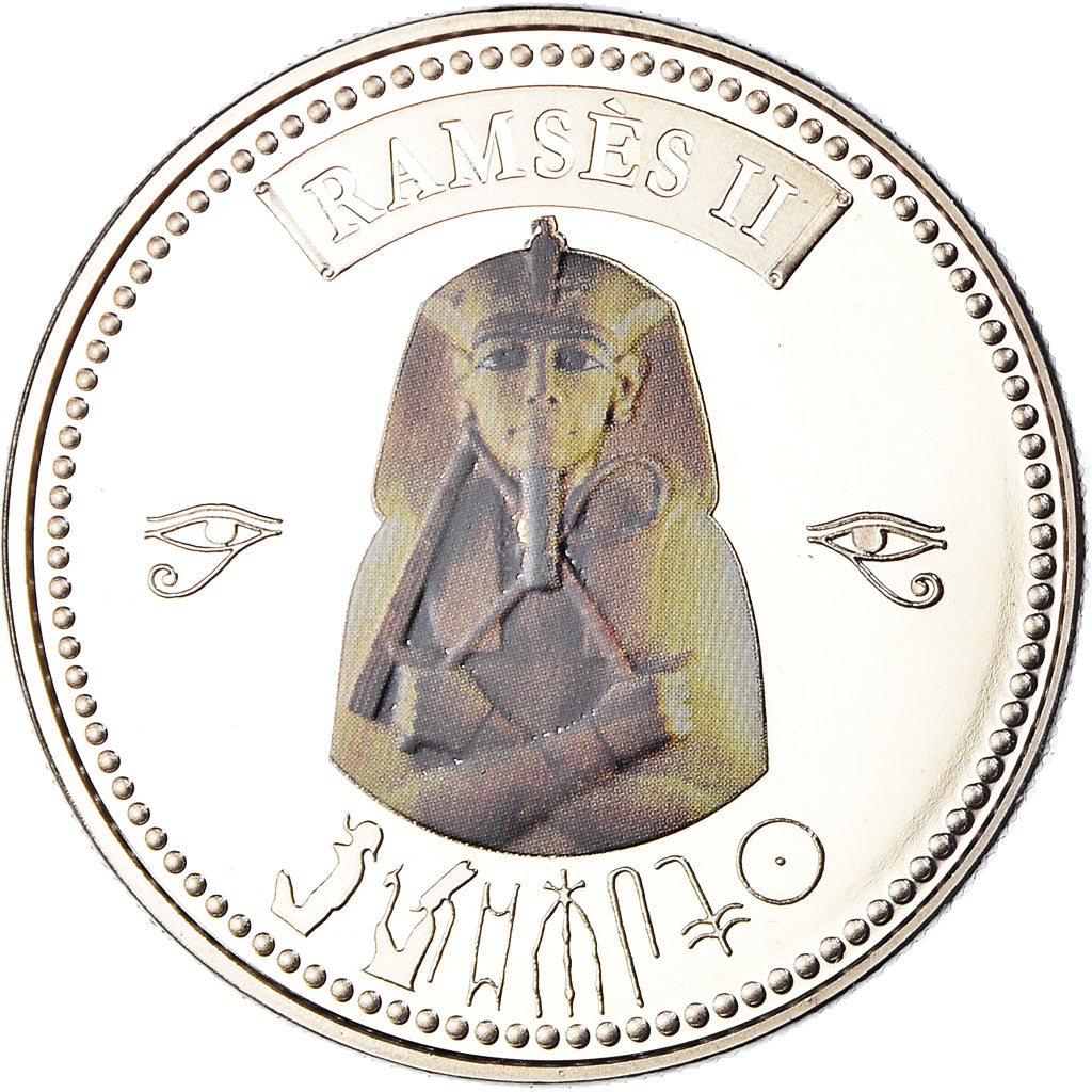 Egypt, Medal, Trésors d'Egypte, Ramsès II, History, MS(65-70), Copper-nickel