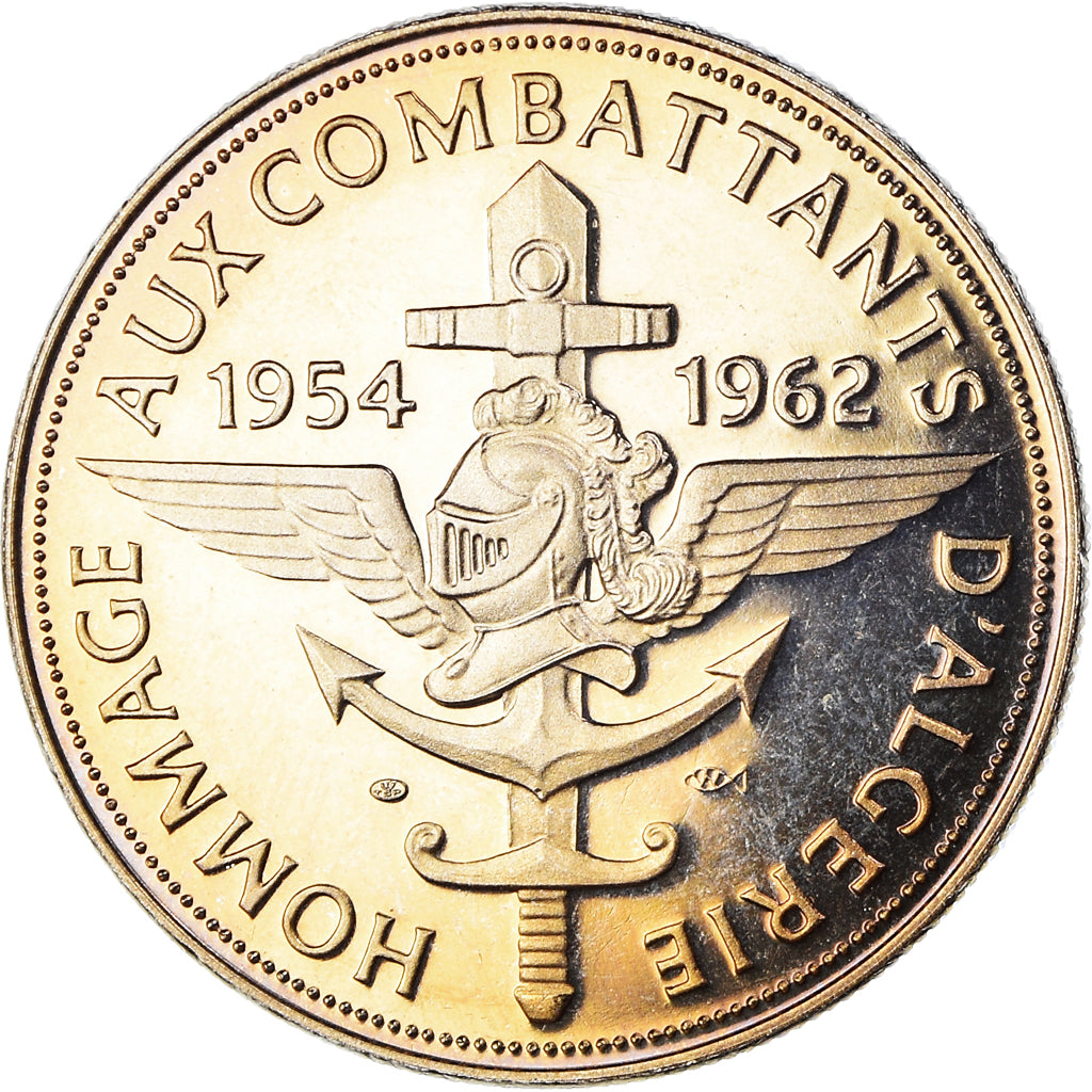 France, Medal, Hommage aux Combattants d'Algérie, WAR, MS(65-70), Copper-nickel