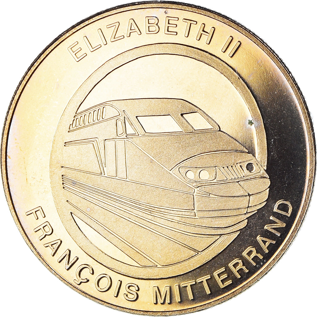 France, Medal, Tunnel sous la Manche, Elisabeth II-François Mitterrand, 1994