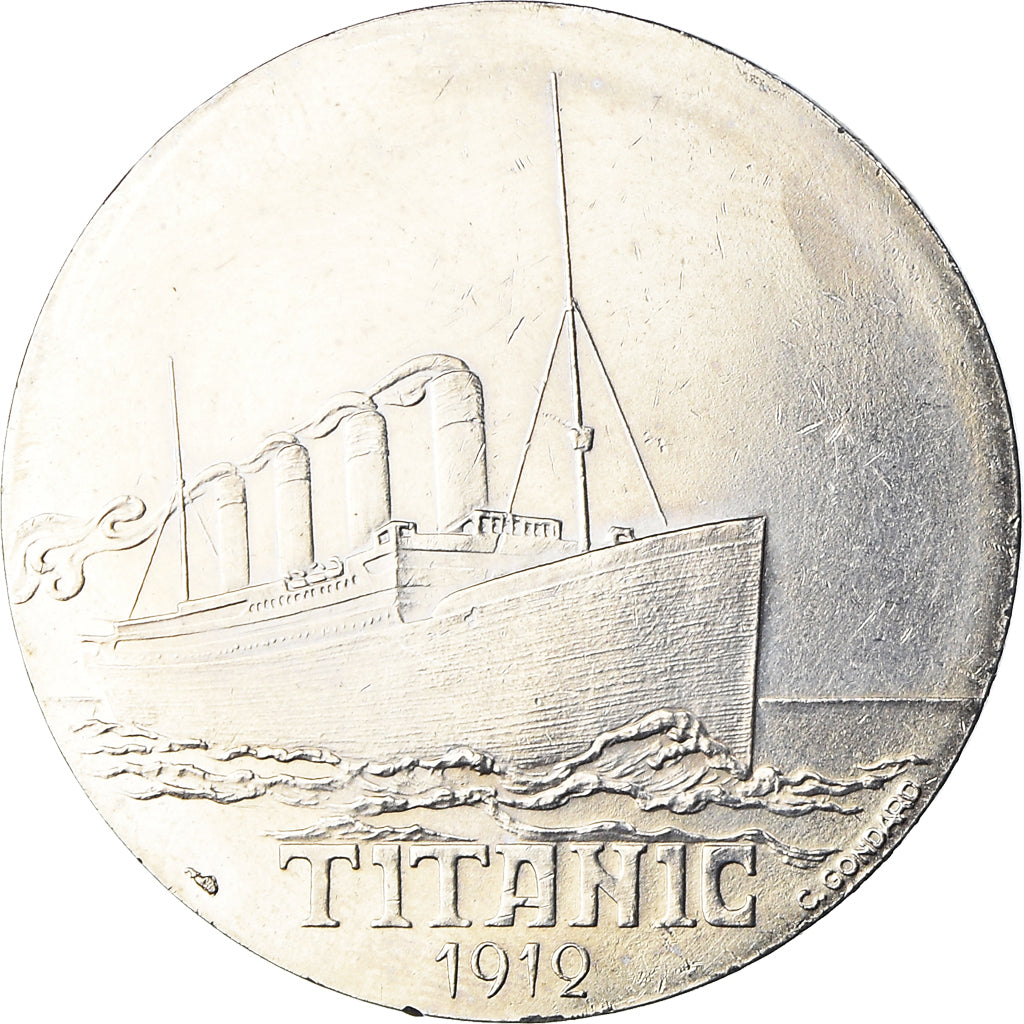 Francia, medaglia, Titanic, Shipping, C. Gondard, FDC, Rame-nichel