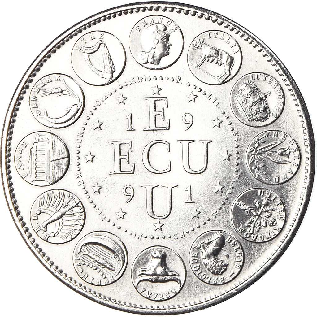 France, Médaille, Ecu Europa, Marianne, Politics, 1991, FDC, Cupro-nickel