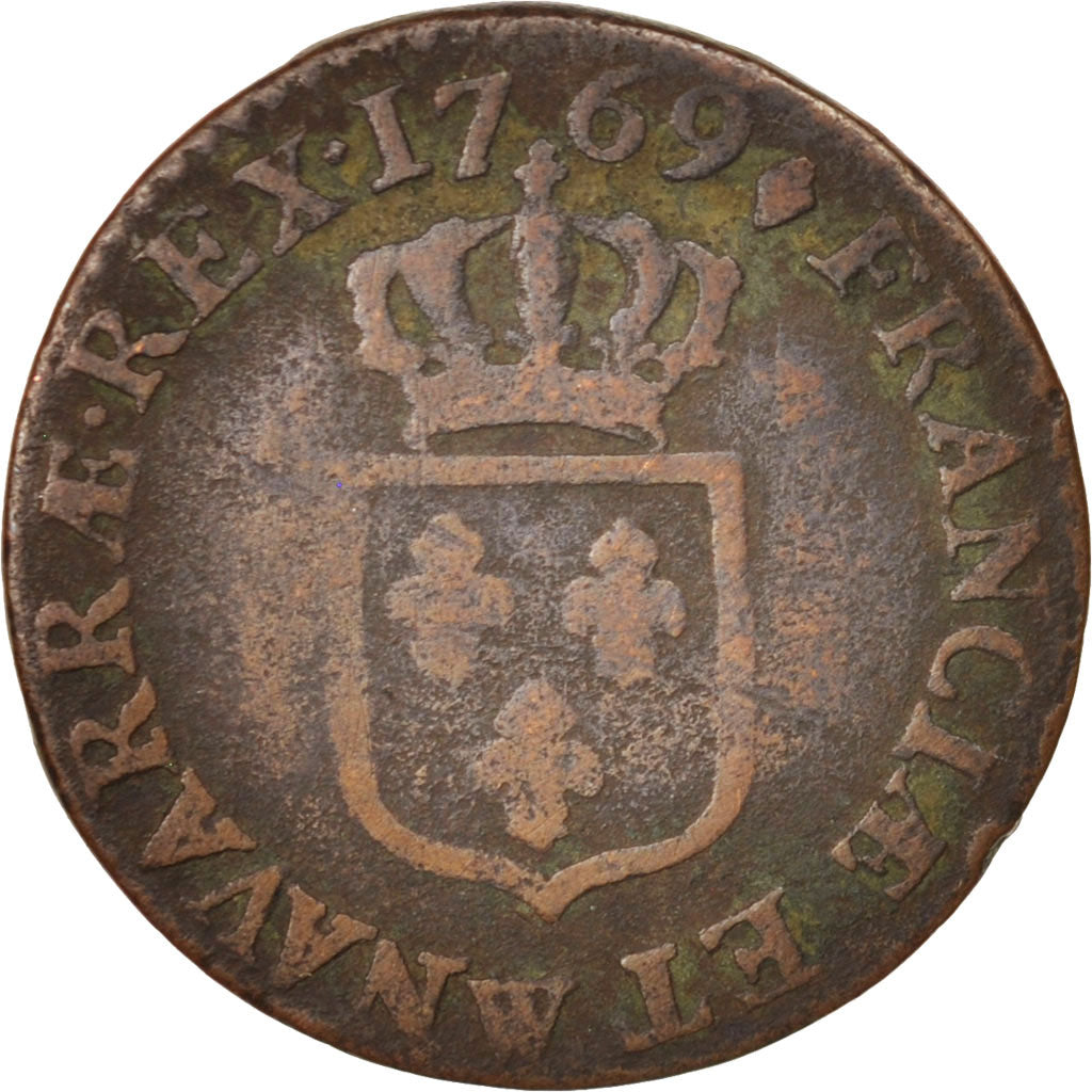 France, Louis XV, Demi sol à la vieille tête, 1769, Lille, F(12-15), KM 544.11