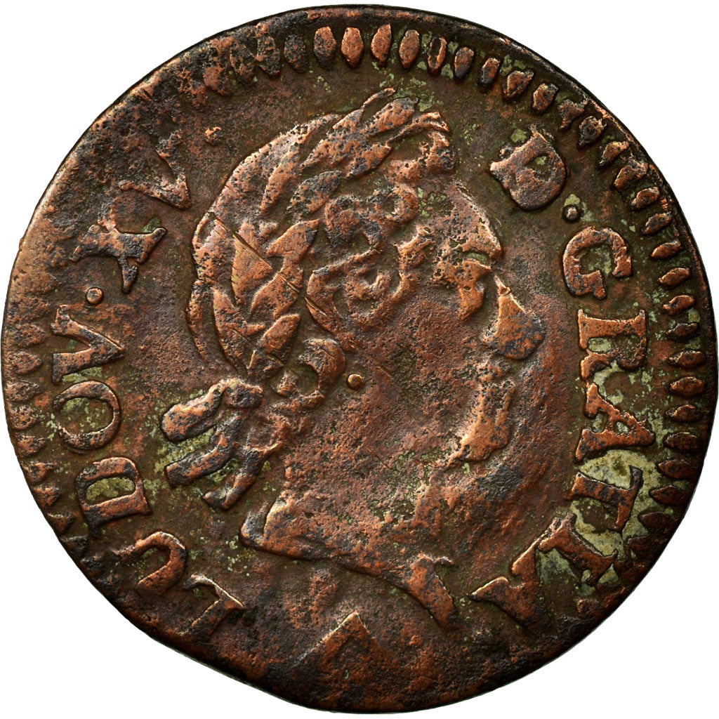 Coin, France, Louis XV, Liard à la vieille tête, Liard, 1773, Lille