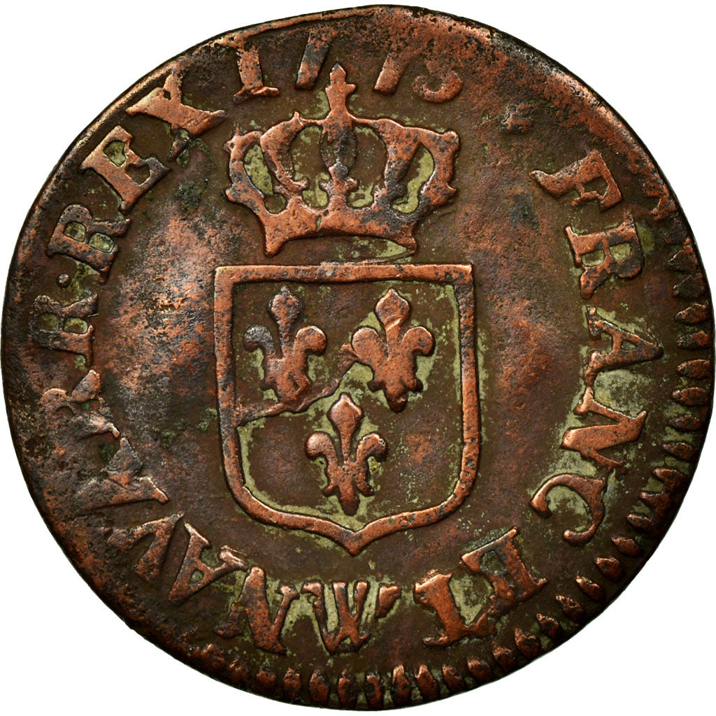 Coin, France, Louis XV, Liard à la vieille tête, Liard, 1773, Lille