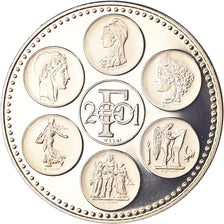Frankrijk, Medaille, Coq, Fin du Cours Légal du Franc, Politics, 2001, FDC