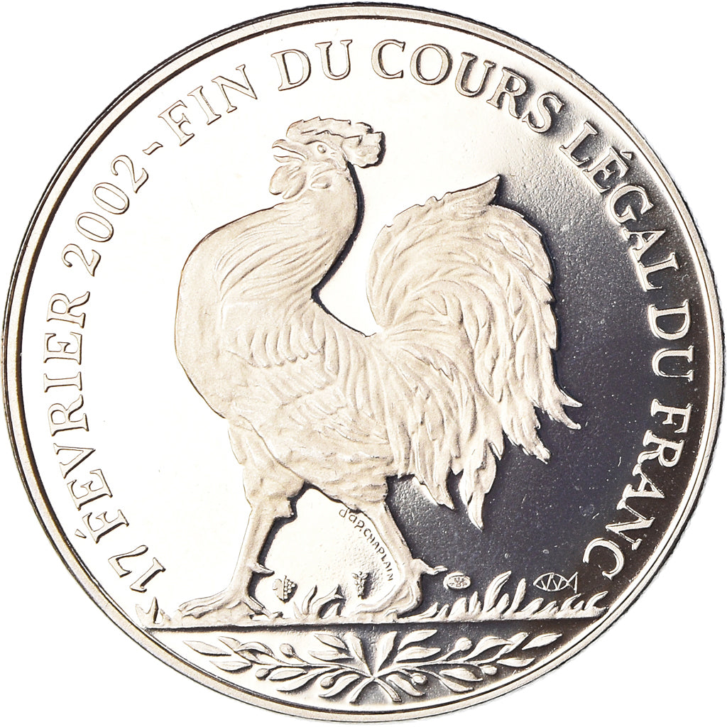 Frankrijk, Medaille, Coq, Fin du Cours Légal du Franc, Politics, 2001, FDC