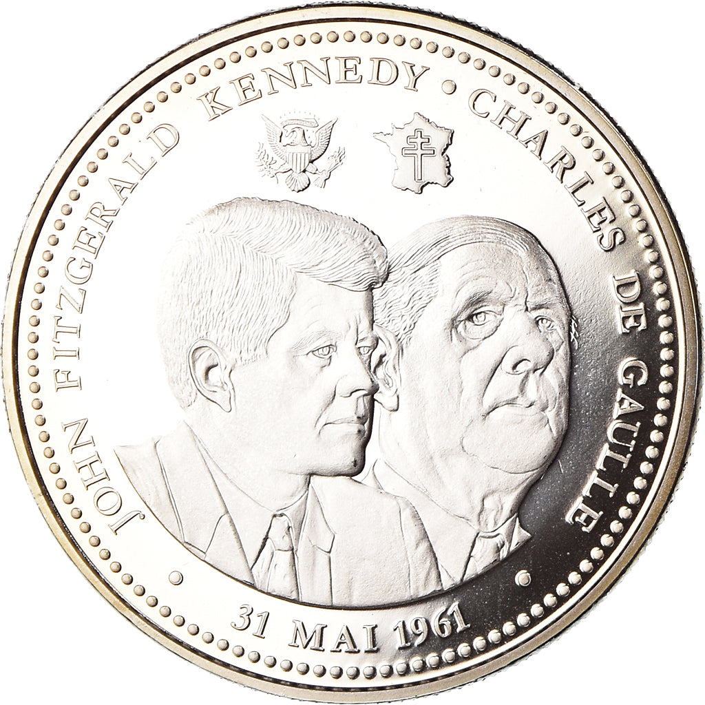 Frankrijk, Medaille, Vème République, Fitzgérald Kennedy-De Gaulle, Politics
