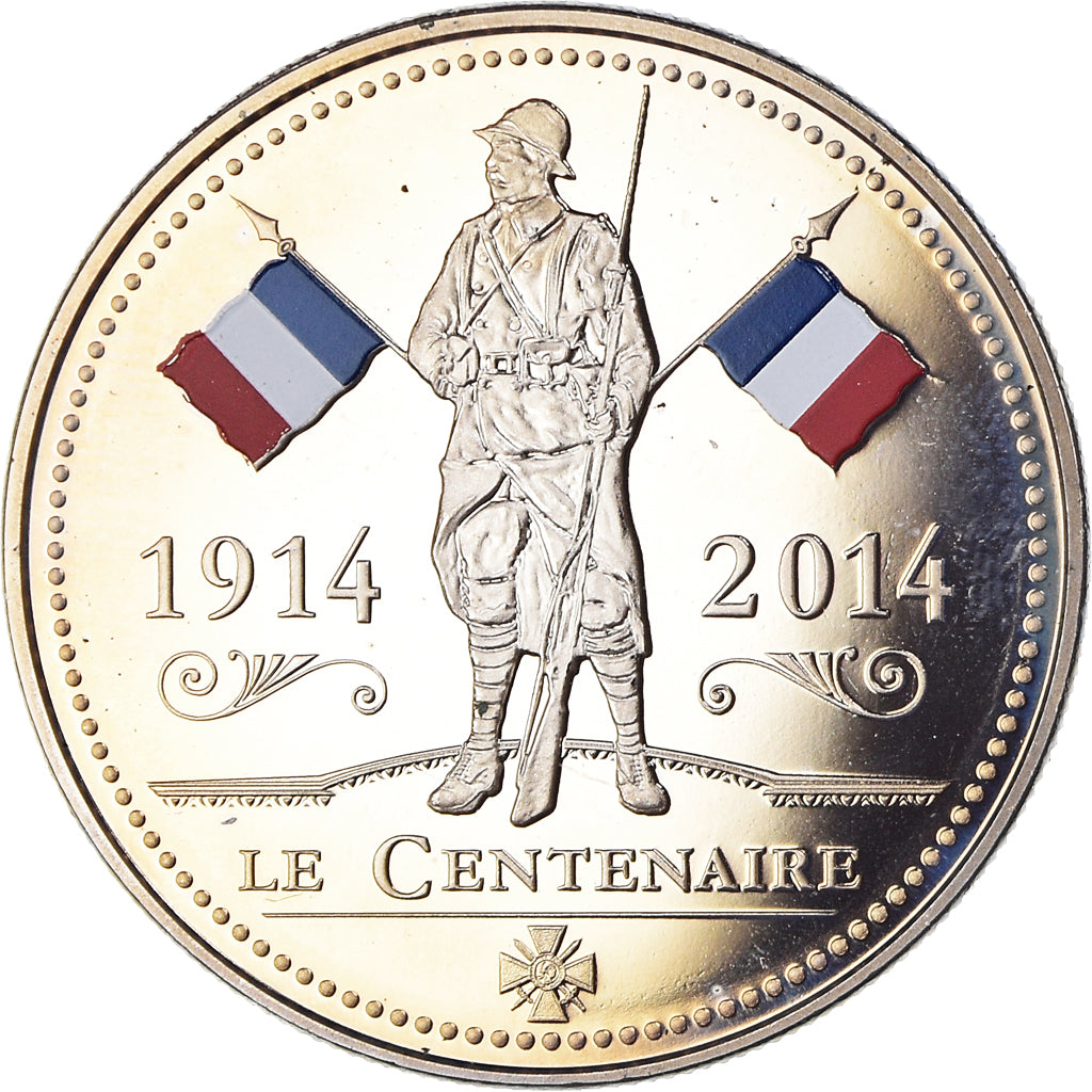 França, medalha, Première Guerre Mondiale, Centenaire, WAR, 2016, MS(65-70)