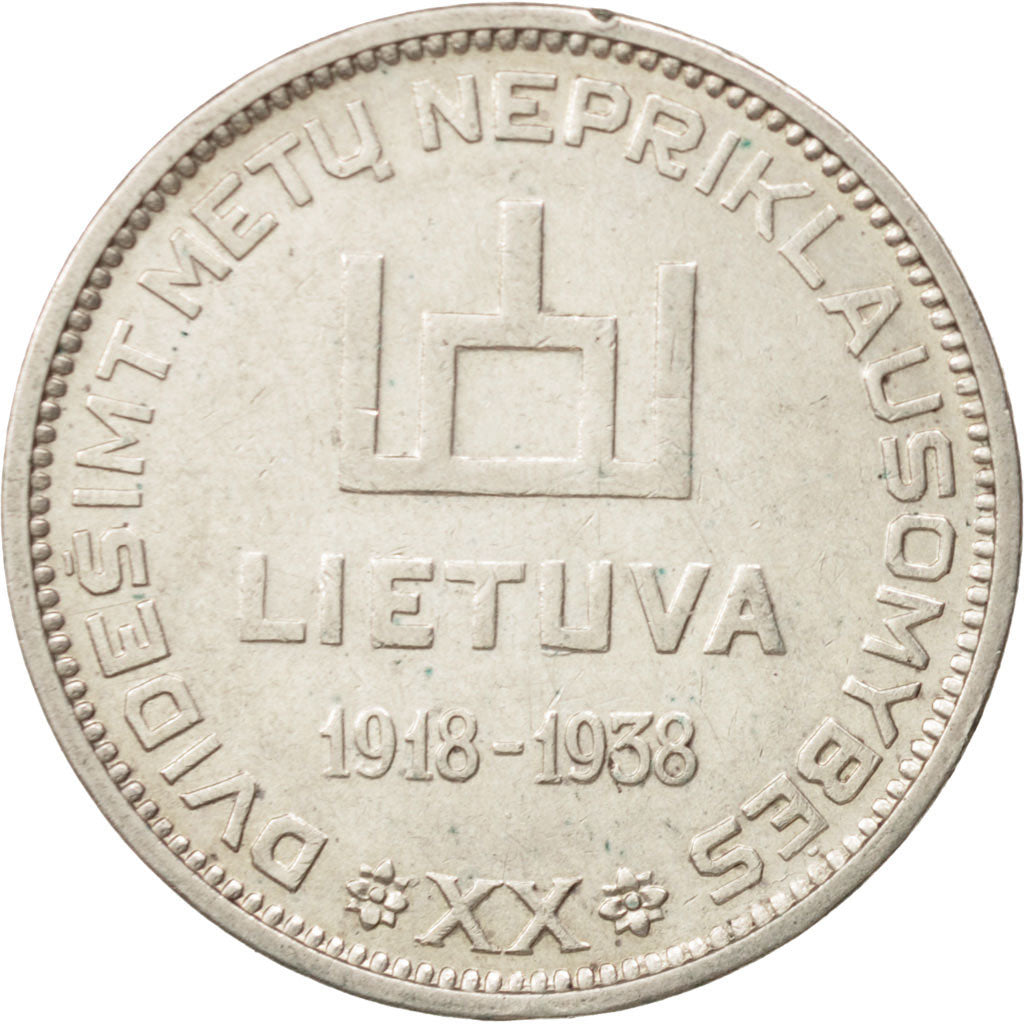 Lithuania, 10 Litu, 1938, EF(40-45), Silver, KM:84