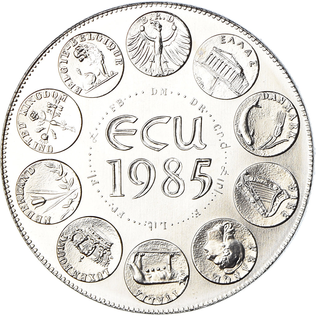 France, Medal, Ecu Europa, Marianne, Politics, 1985, MS(65-70), Copper-nickel