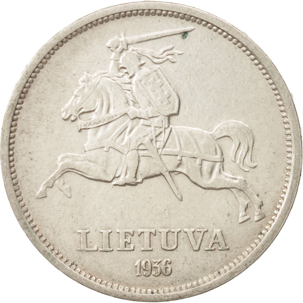 Lituania, 5 Litai, 1936, BB, Argento, KM:82