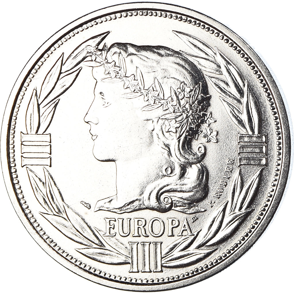 França, medalha, Ecu Europa, Marianne, Politics, 1992, MS(65-70), Cobre-níquel