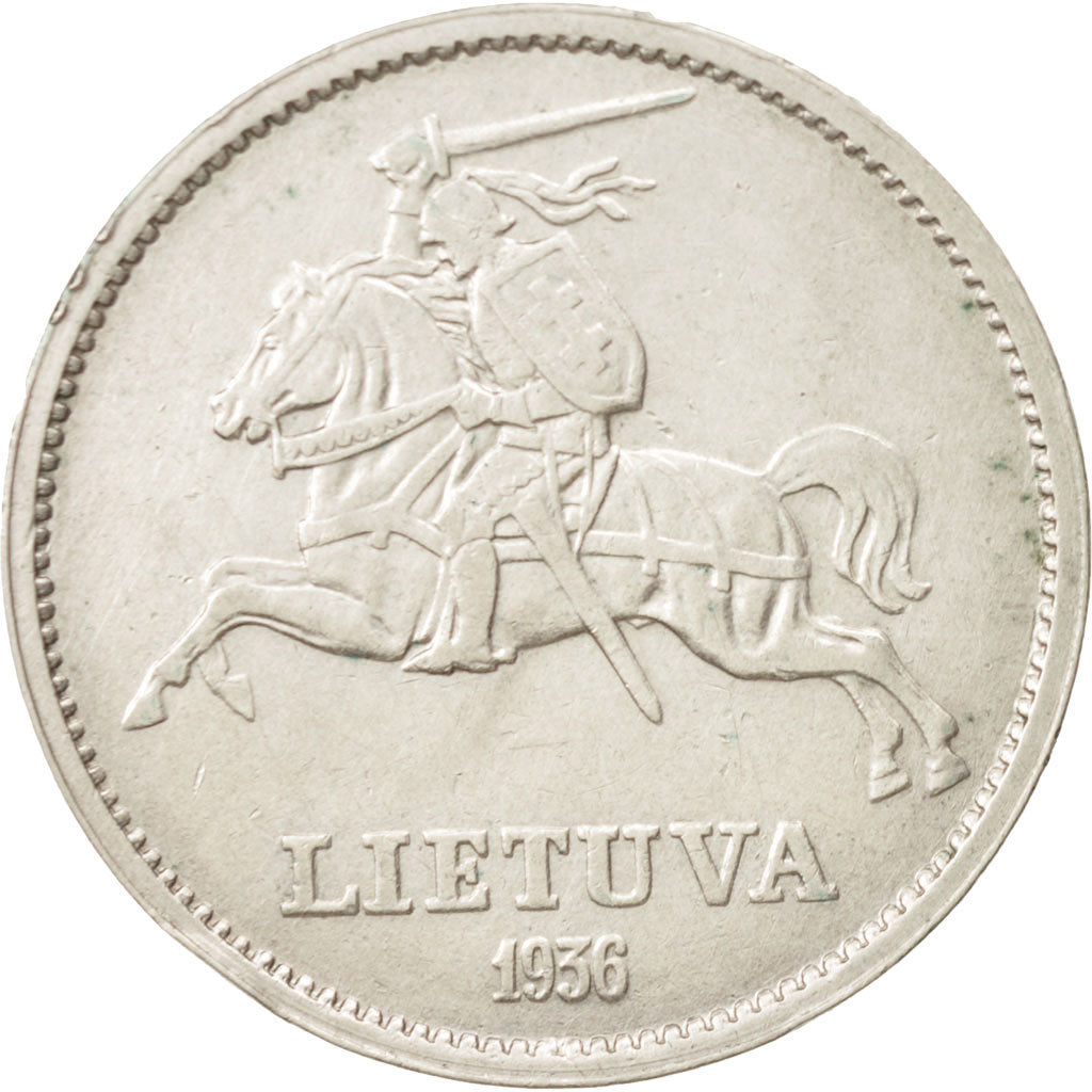Lithuania, 10 Litu, 1936, EF(40-45), Silver, KM:83