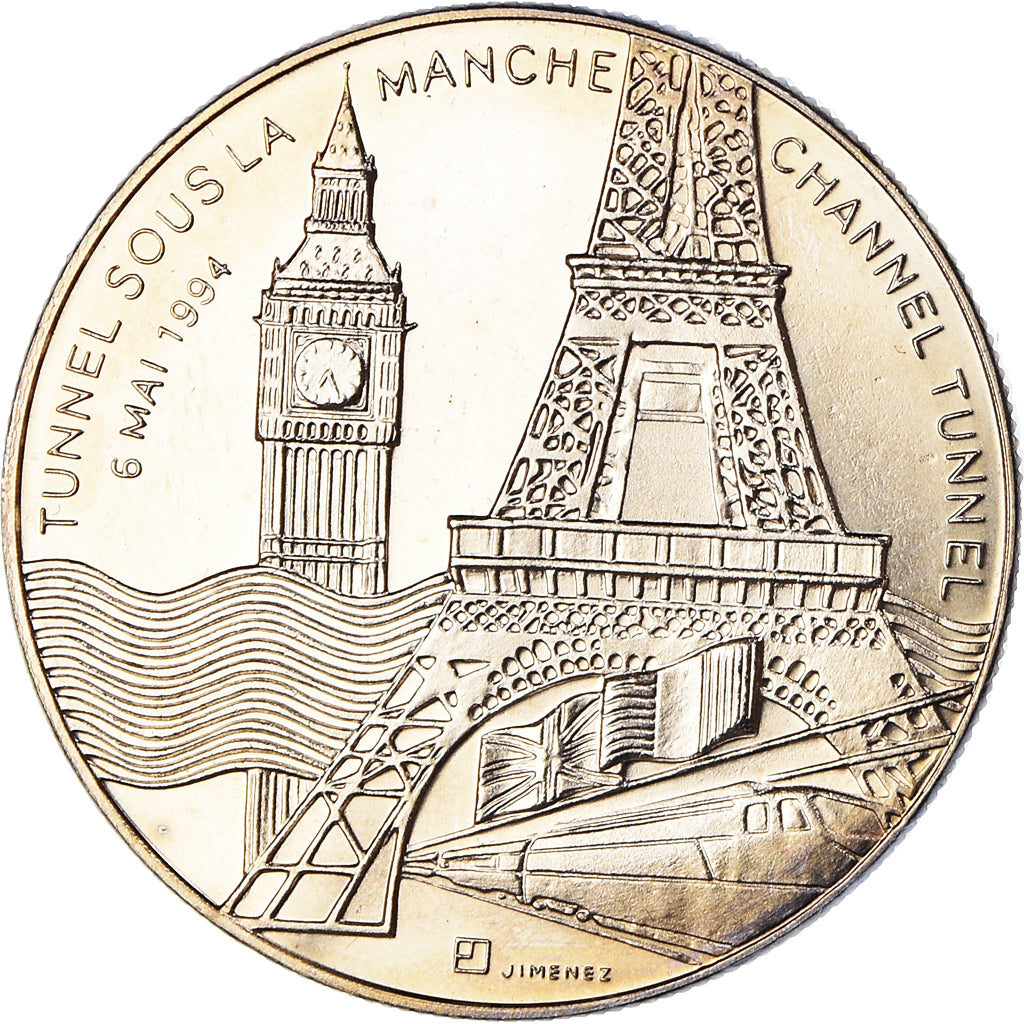France, Medal, Tunnel sous la Manche - Elizabeth II, Mitterrand, Politics, 1994