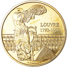 França, medalha, Europa, Le Louvre, 1993, MS(65-70), Cobre-Níquel Dourado