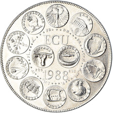 Frankrijk, Medaille, Ecu Europa, Marianne, Politics, 1988, UNC-, Cupro-nikkel