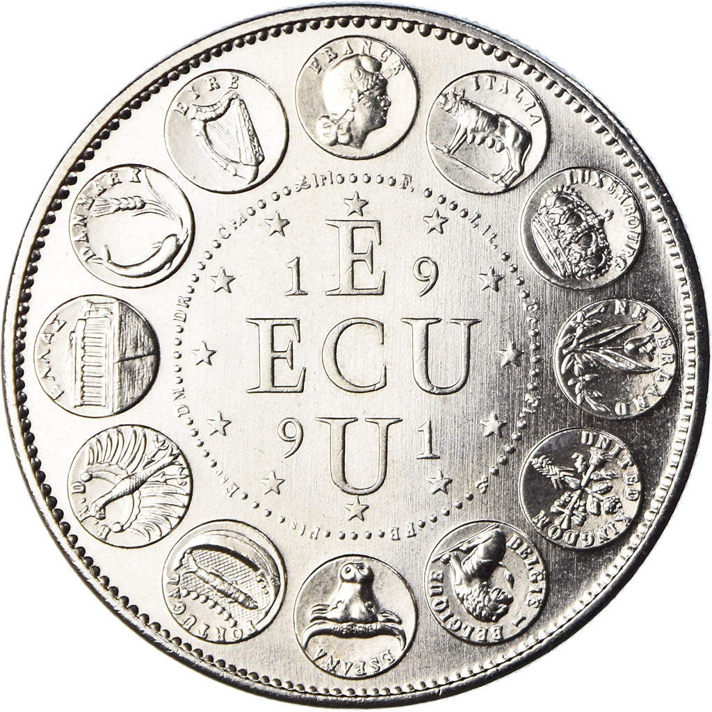 France, Médaille, Ecu Europa, Marianne, Politics, 1991, SPL+, Cupro-nickel