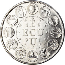 France, Médaille, Ecu Europa, Marianne, Politics, 1991, SPL+, Cupro-nickel