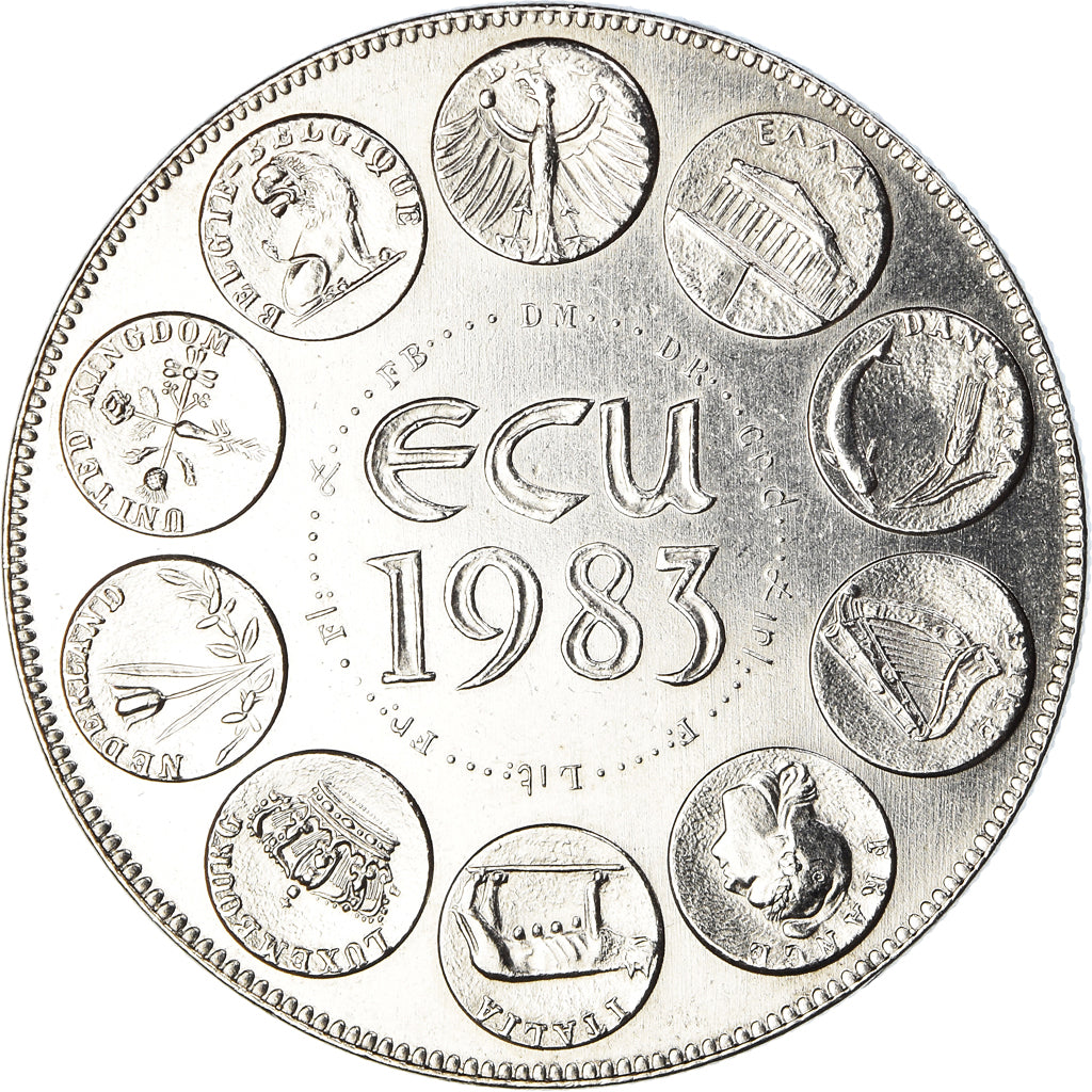França, medalha, Ecu Europa, Europe Assise, Politics, 1983, Rodier, MS(65-70)