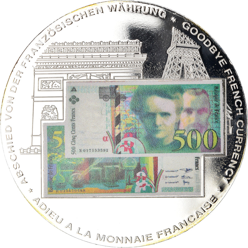 France, Médaille, Adieu à la Monnaie Française, 500 Francs Marie Curie, FDC