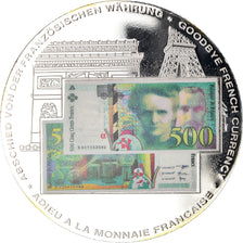 France, Médaille, Adieu à la Monnaie Française, 500 Francs Marie Curie, FDC