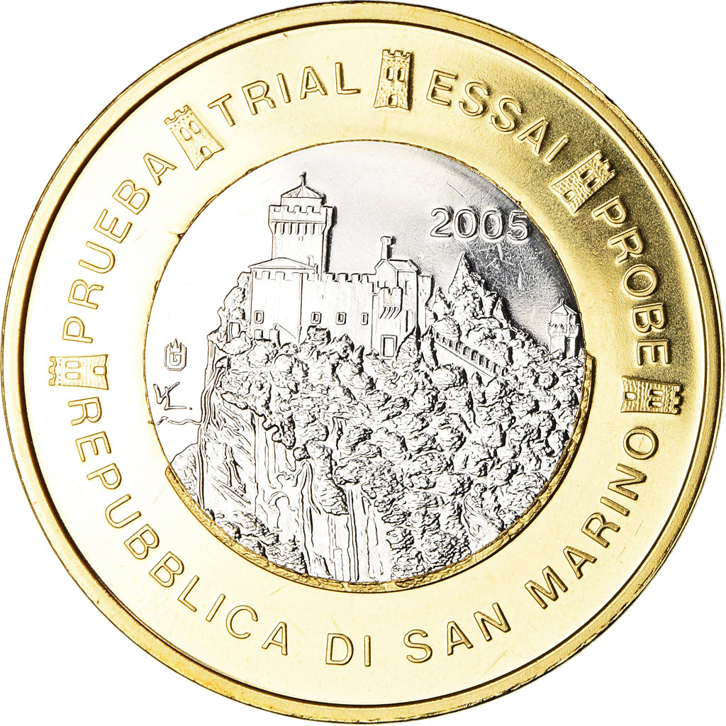 San Marino, Euro, Essai-Trial, 2005, MS(65-70), Bi-Metallic