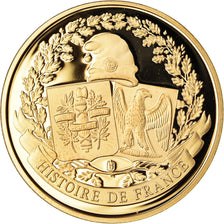 Francia, medaglia, Histoire de France, Le Coq Gaulois, FDC, Rame dorato
