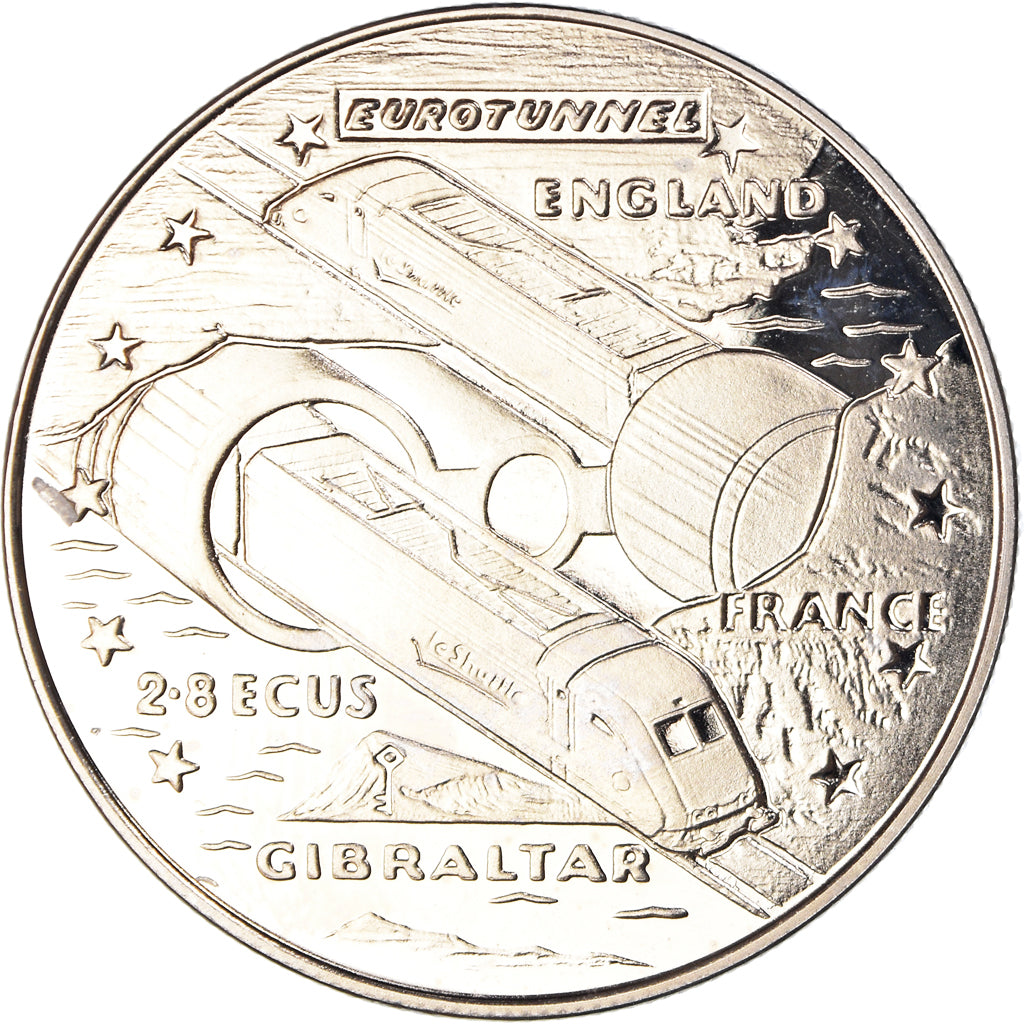 Coin, Gibraltar, Elizabeth II, 2.8 Ecus, 1993, MS(65-70), Copper-nickel, KM:478