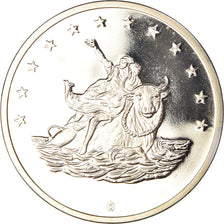 França, medalha, 10 Euro Europa, Politics, 1998, MS(64), Prata Cromada a Cobre