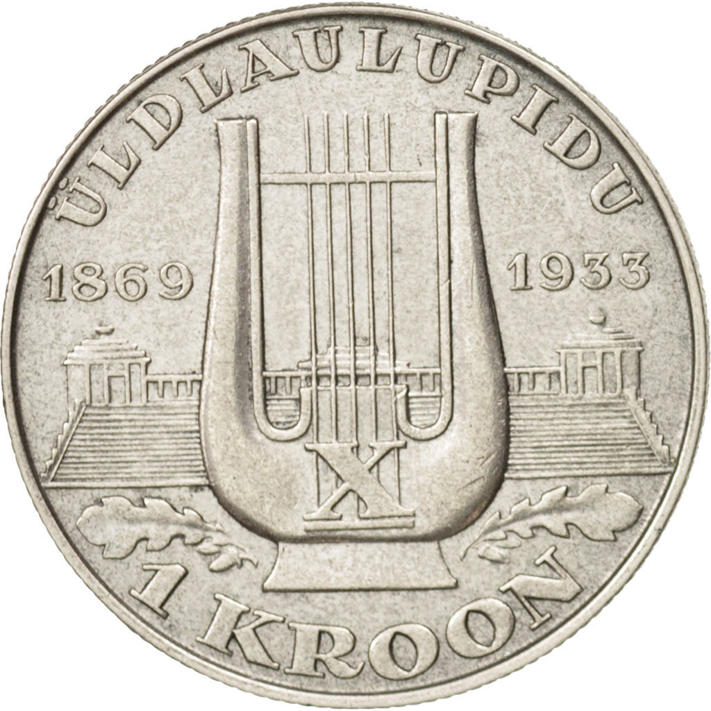 Estonia, Kroon, 1933, AU(50-53), Silver, KM:14