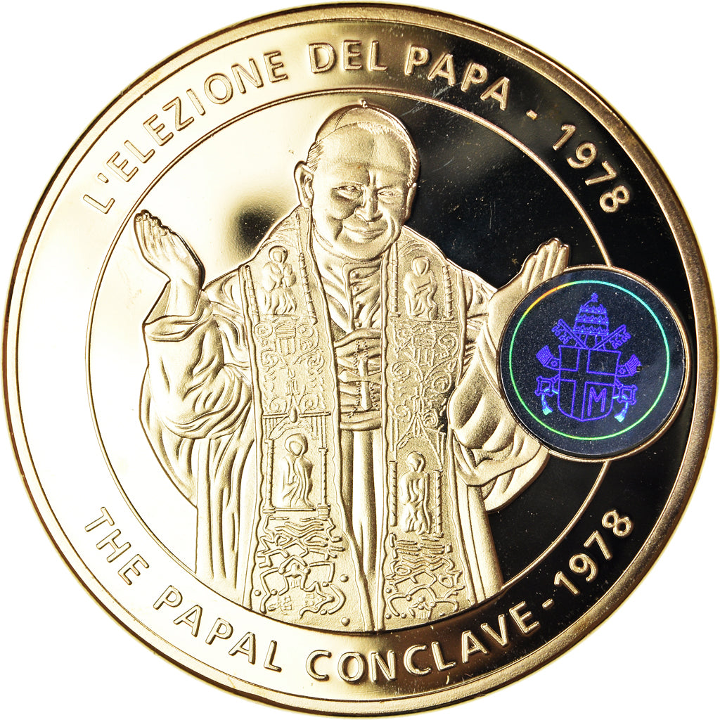 Vatican, Medal, L'Election du Pape Jean-Paul II, 2011, MS(65-70), Copper Gilt