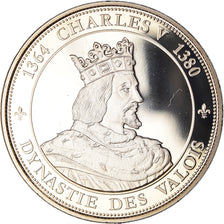 Francja, medal, Les Rois de France, Charles V, Historia, MS(65-70)