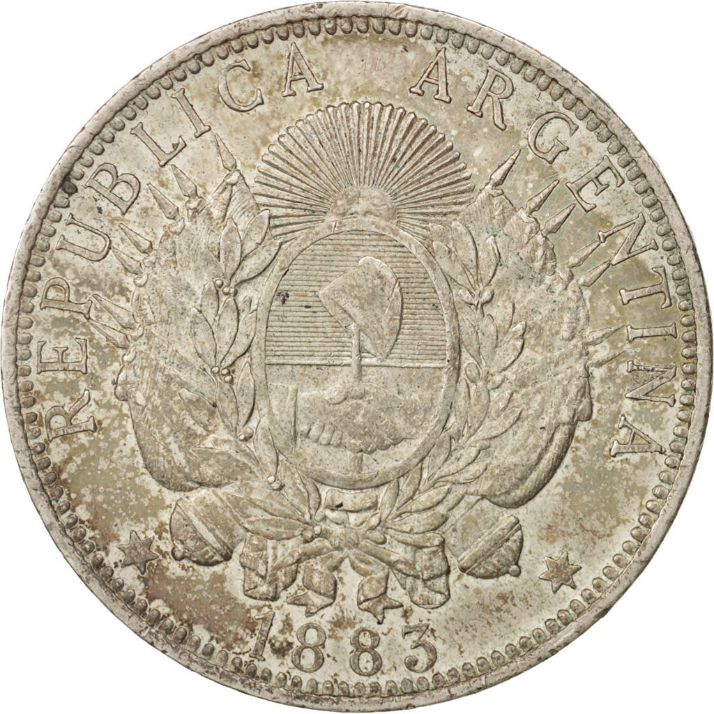 Argentina, Peso, 1883, EF(40-45), Silver, KM:29