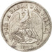 Chile, Peso, 1873, Santiago, AU(55-58), Silver, KM:142.1