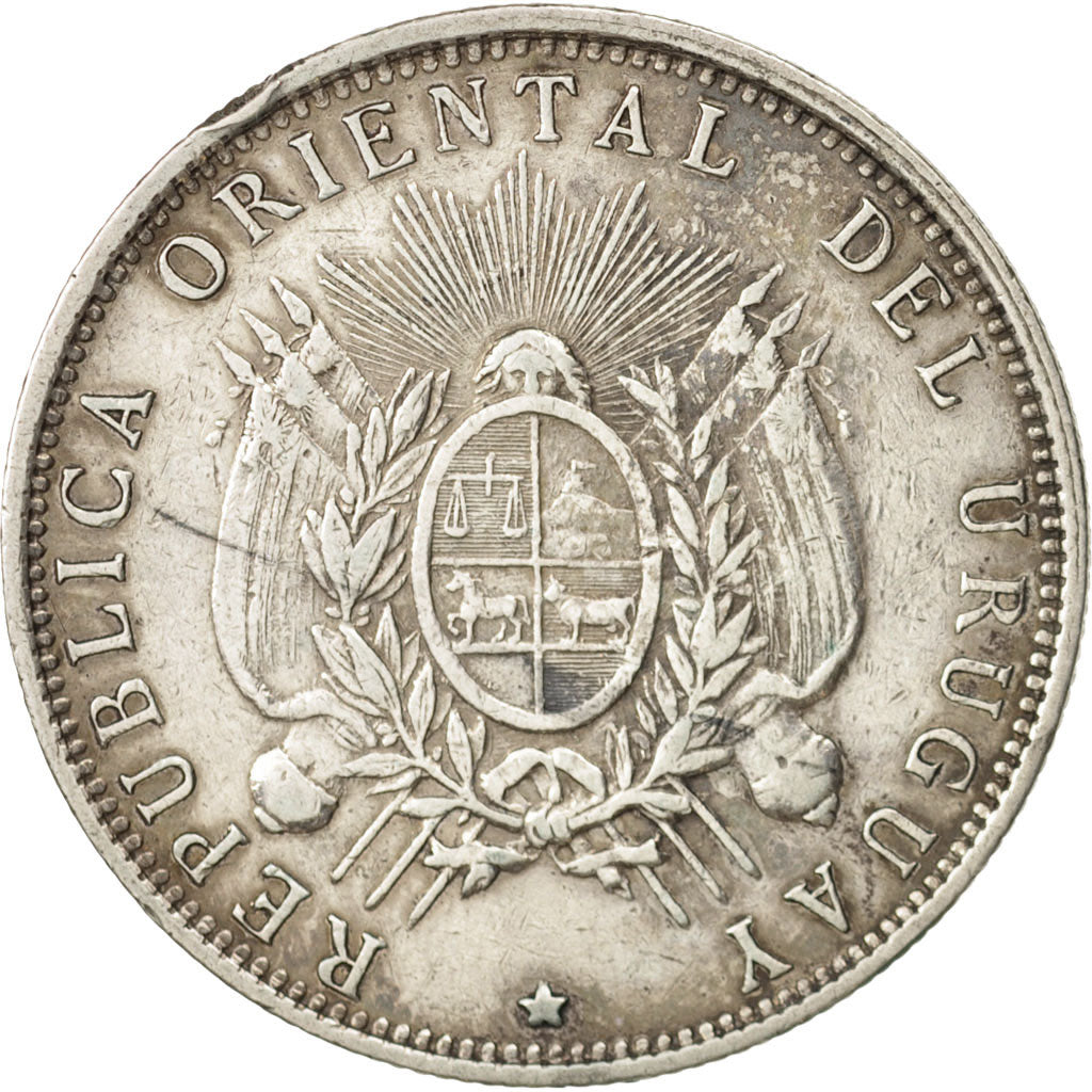 Uruguay, 50 Centesimos, 1894, Uruguay Mint, EF(40-45), Silver, KM:16