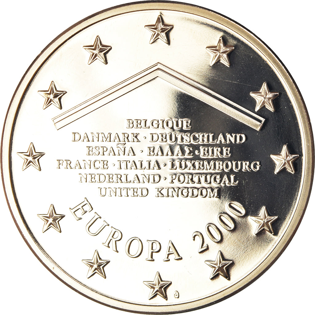 France, Medal, Ecu Europa, Politics, 2000, MS(65-70), Copper-nickel