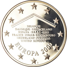 France, Medal, Ecu Europa, Politics, 2000, MS(65-70), Copper-nickel