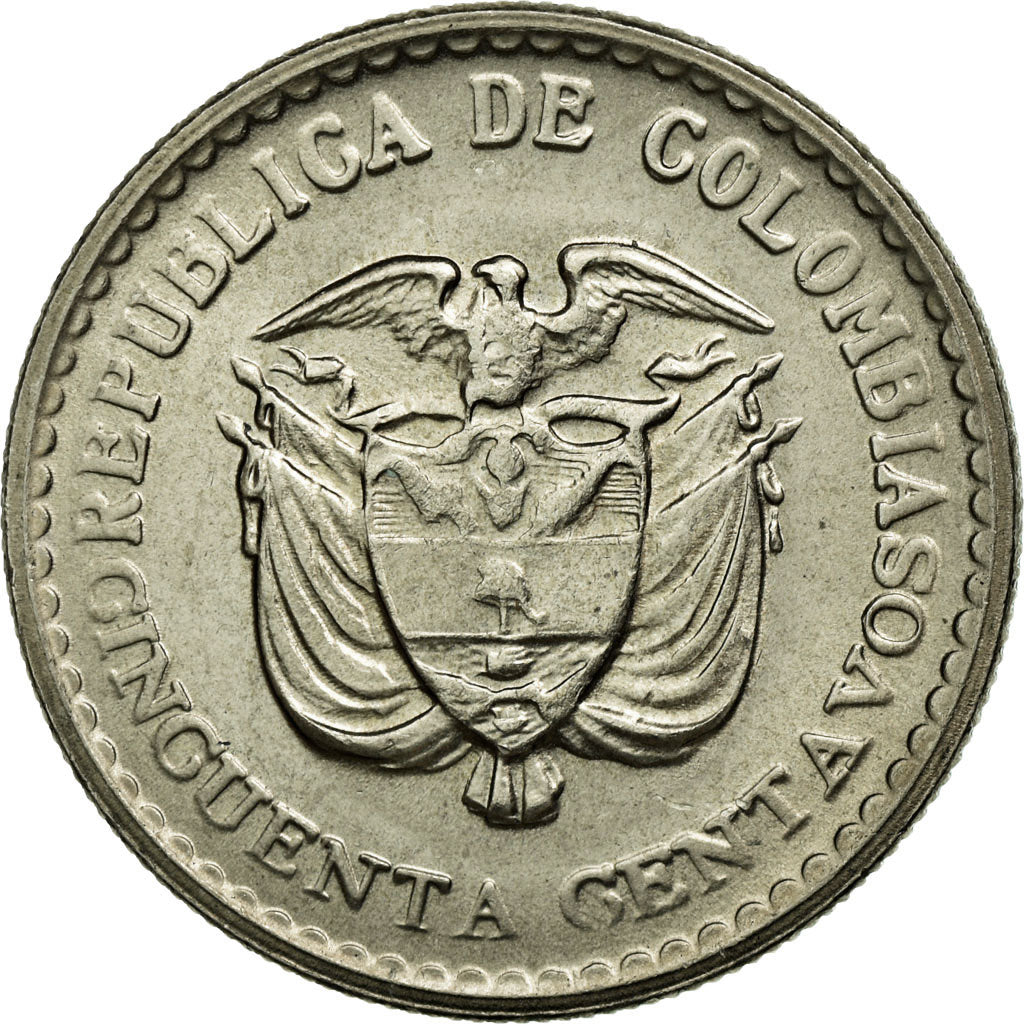 Moneta, Colombia, 50 Centavos, 1965, SPL-, Rame-nichel, KM:225