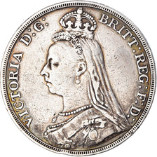 Münze, Großbritannien, Victoria, Crown, 1889, London, SS, Silber, KM:765