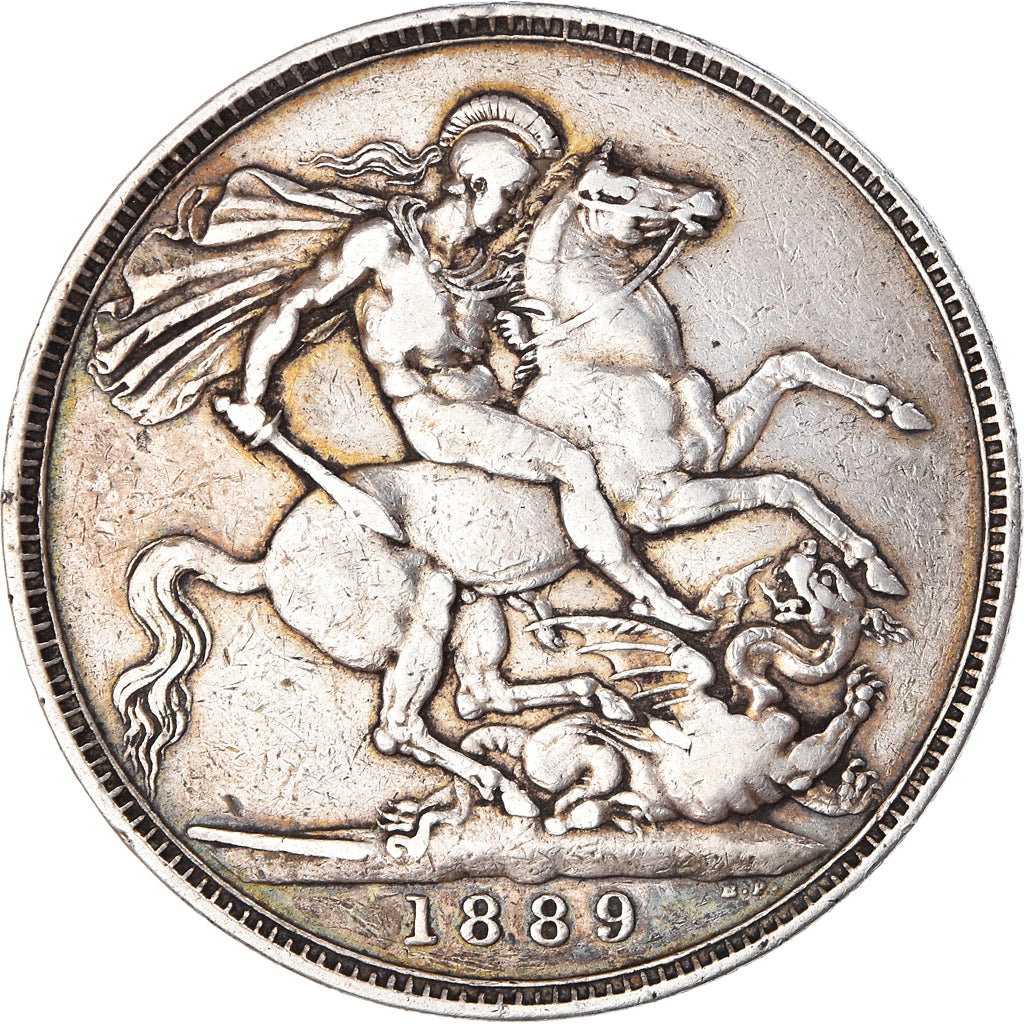 Monnaie, Grande-Bretagne, Victoria, Crown, 1889, Londres, TTB, Argent, KM:765