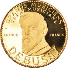 Francia, medaglia, Claude Debussy, Musique, 1991, Proof, FDC, Vermeil