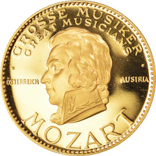 France, Medal, Mozart, Musique, 1991, Proof, MS(65-70), Vermeil