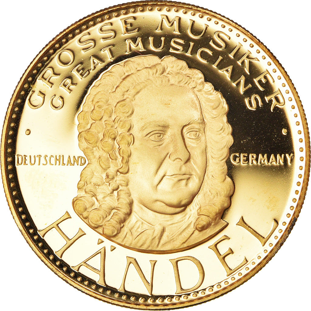 Francia, medaglia, Händel, Musique, 1991, Proof, FDC, Vermeil